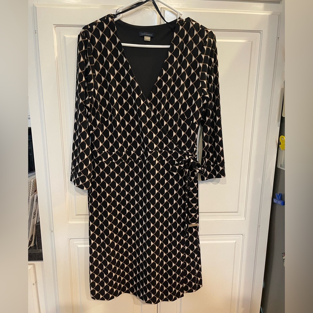 Tommy Hilfiger Geometric Faux Wrap Dress size 8